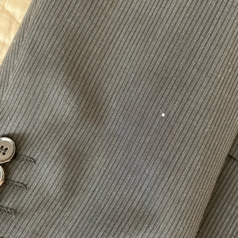 HUGO BOSS Pasolini/Movie Subtle‎ Narrow Stripe Wool Suit in Charcoal Size 44 L